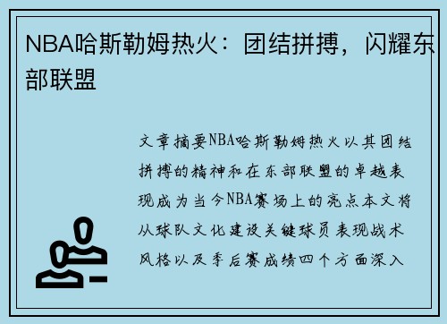 NBA哈斯勒姆热火：团结拼搏，闪耀东部联盟